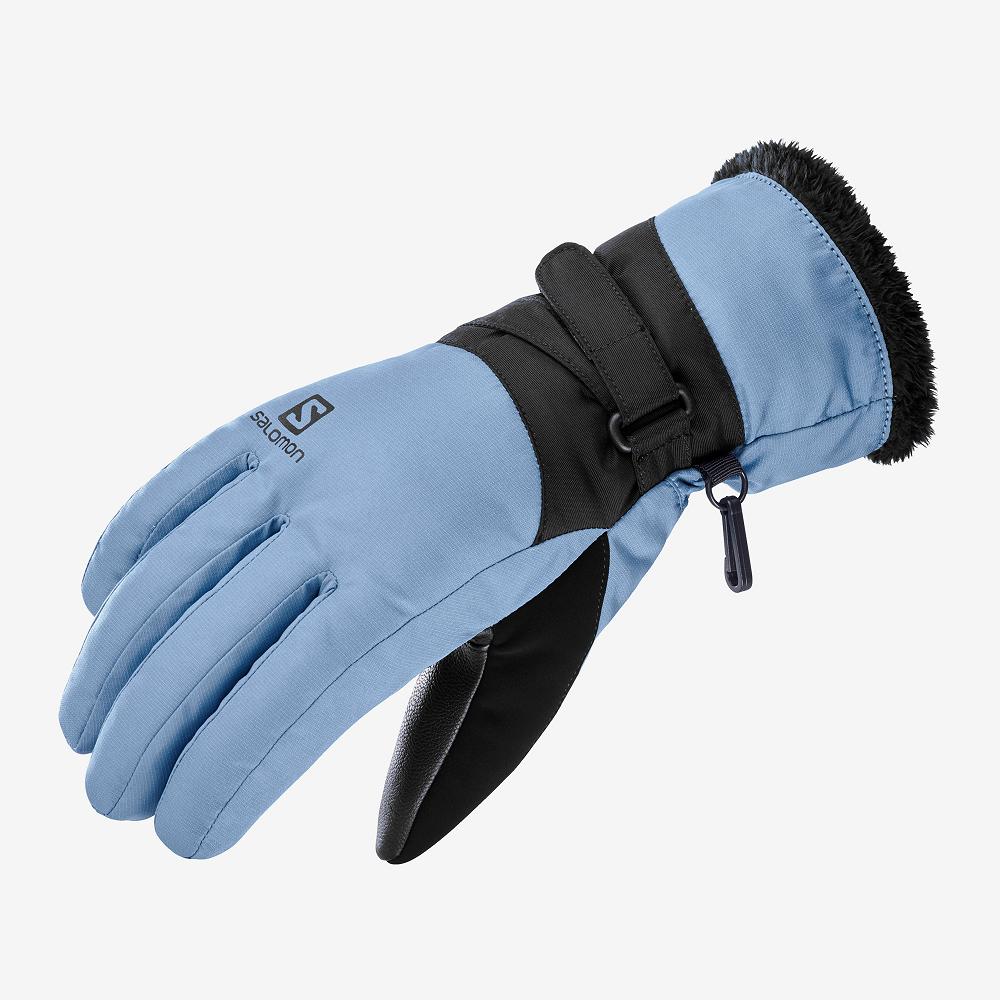 Salomon Singapore Womens Gloves - FORCE DRY W Blue | 34297-TCVH